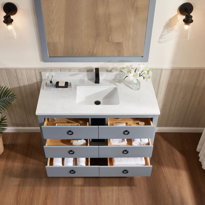 Felda 48" Modern Bathroom Vanity – Cadet Wood & Top