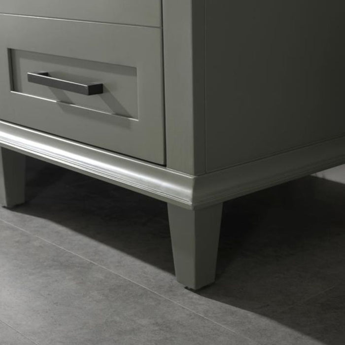 Rosie 60" Vanity Cabinet in Pewter Green – Blue Limestone Top, Modern Style