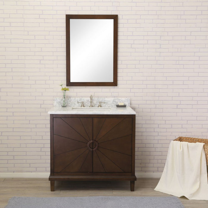 Milly 36" Wood Bathroom Sink Vanity - Antique Coffee, No Faucet