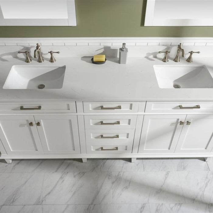 Mirna 80" White Quartz Vanity – Double Sink Modern Bathroom Cabinet