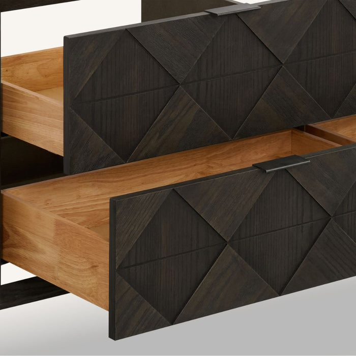 Honore 60" Brown Oak White Stone Bathroom Vanity – Premium 4-Drawer with 1" Thick Countertop