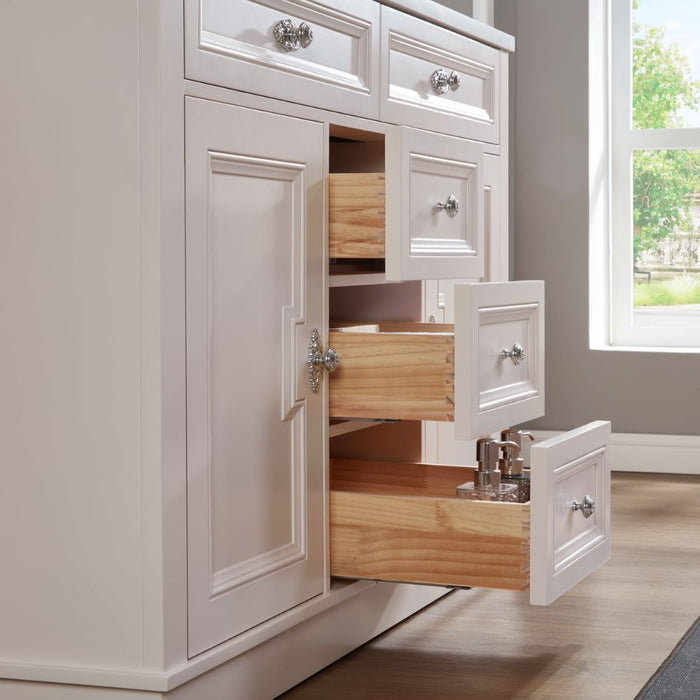 48" White Solid Wood Single Sink Vanity Viveka with Undermount Basin & Soft-Close Drawers