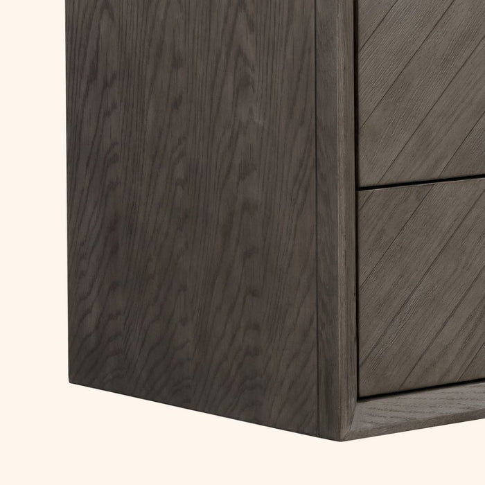 Alinia Modern 48" Grey Oak Single Bathroom Vanity – Freestanding with 1" White Artificial Stone Top & 4 Drawers