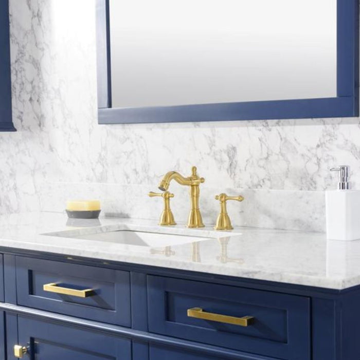 Elizabeth 60" Blue Bathroom Vanity – Carrara Top, Single Sink