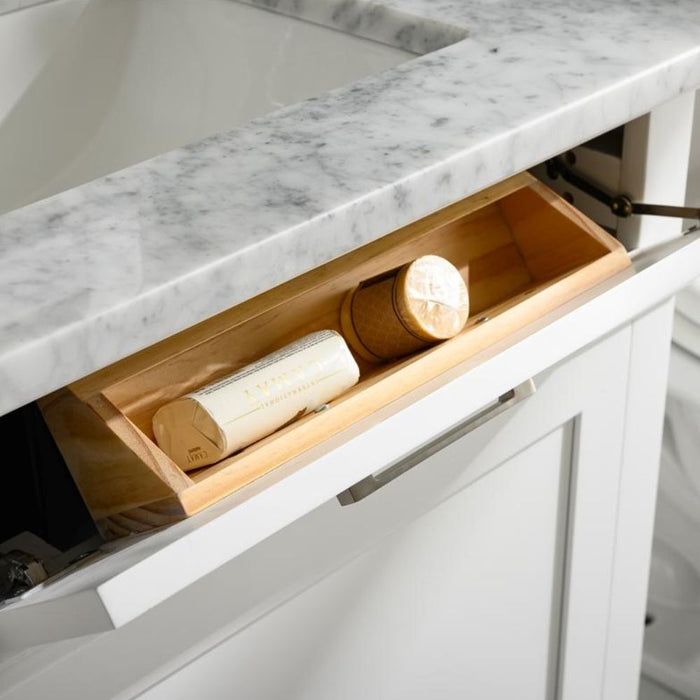 Ilene 72" Wood Double Vanity White – Sleek Design, Marble Countertop