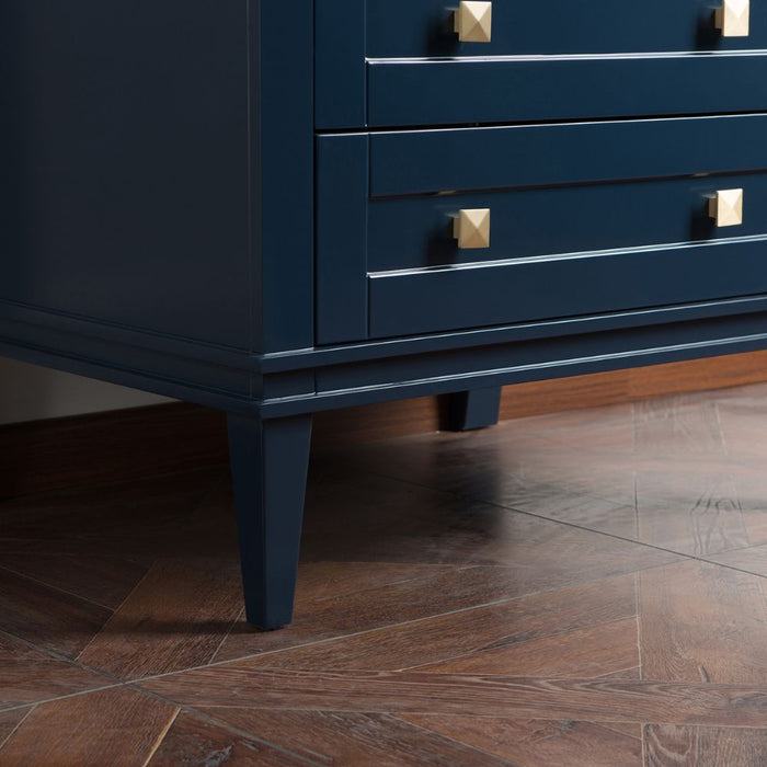 Quinne 30" Birch Wood Bathroom Vanity with Carrara Marble Top - 3 Drawer Storage & Gold Hardware