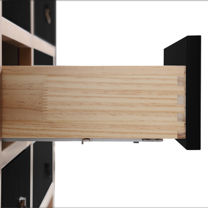 Mabelle 60" Tricorn Black Golden Stainless Steel Double Bathroom Vanity – Modern Oak Frame with White Stone Top