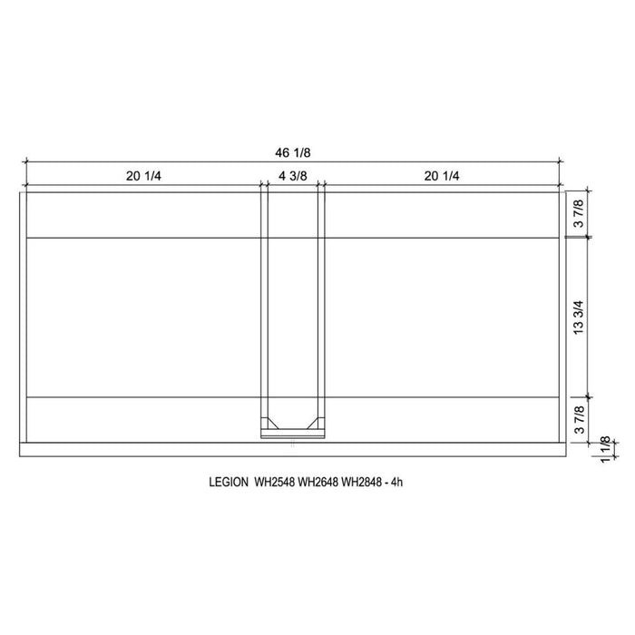 Leonice 48" Grey Oak Finish Bathroom Vanity 1" Thick White Stone Top – Modern Single Sink 2-Drawer