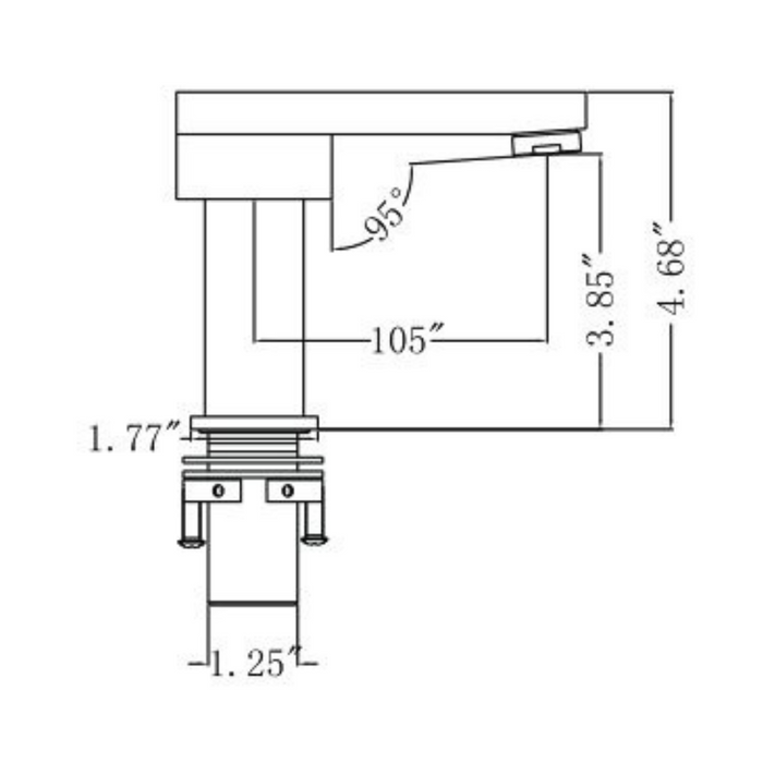 UPC Black Deris Series Faucet – Widespread, Drain Included