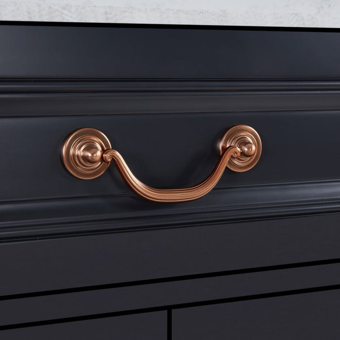 Isidora 72" Tricorn Black Bathroom Vanity Cabinet Solid Wood Construction Double Sink with Stone Top