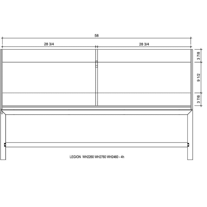 Pascha 60" Grey Oak Finish Bathroom Vanity – Undermount Sink with 1" Thick Stone Top