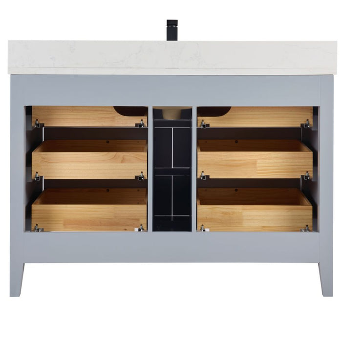 Felda 48" Modern Bathroom Vanity – Cadet Wood & Top
