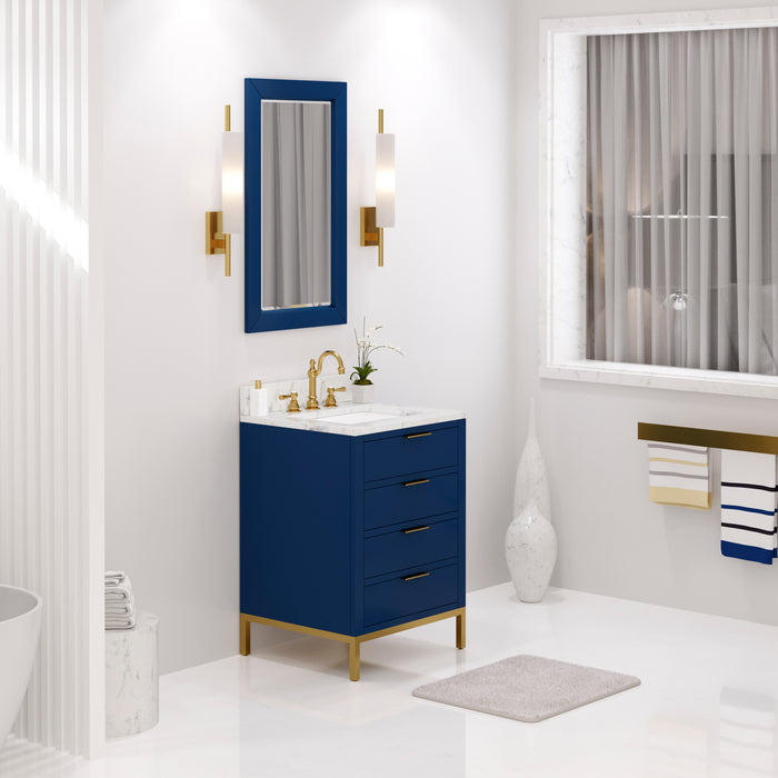 24 Inch Marble Countertop Bath Vanity Jorin Monarch Blue Freestanding with Undermount Sink & Mirror
