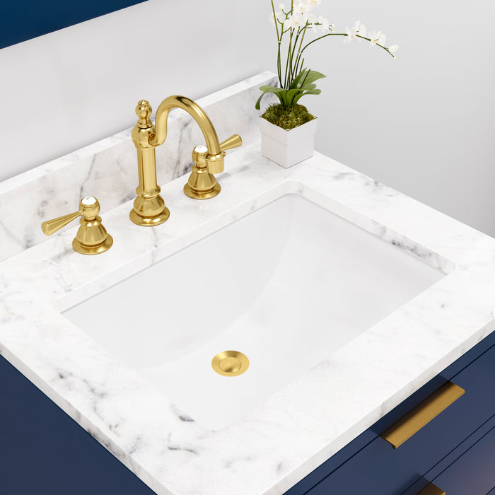 24 Inch Marble Countertop Bath Vanity Jorin Monarch Blue Freestanding with Undermount Sink & Mirror