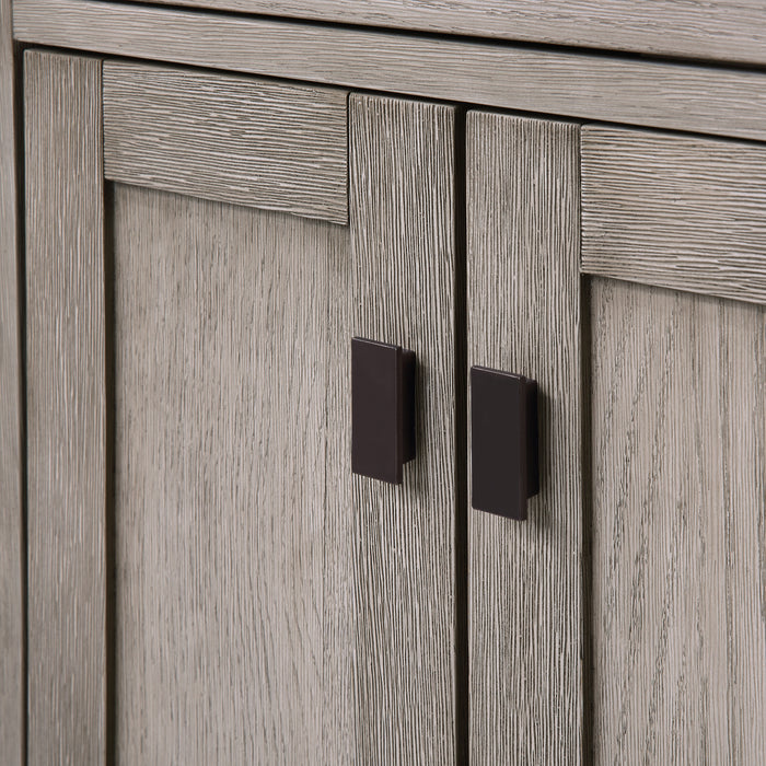 24" Lume Grey Oak Freestanding Bathroom Vanity with 1" Thick Carrara White Marble & Bronze Hardware