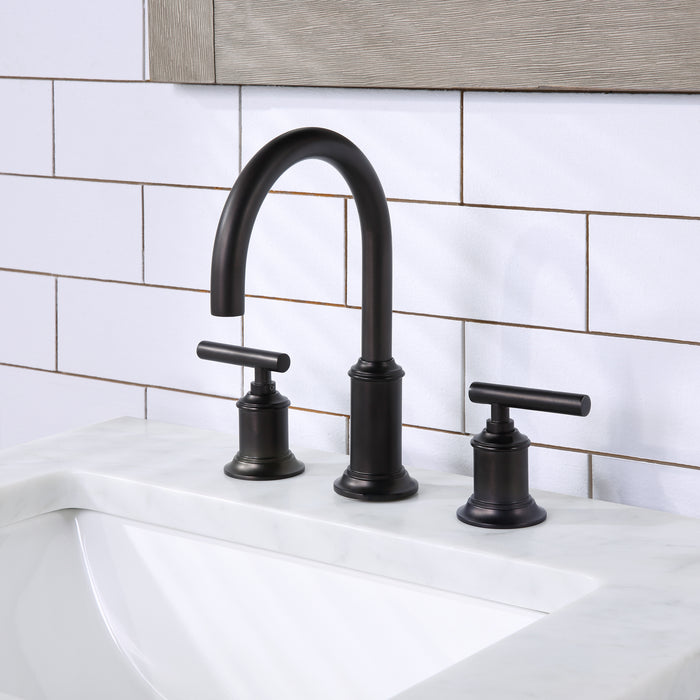 24-Inch Magnolia Grey Oak Bathroom Vanity Set - Carrara White Marble Countertop with Oil Rubbed Bronze Hardware & Matching Mirror