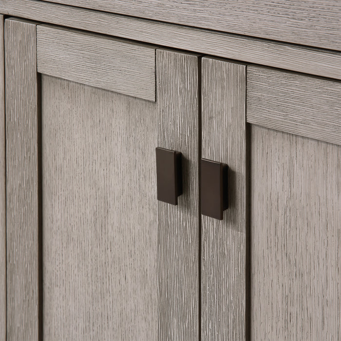 60 Inch Grey Oak Odessa Double Sink Vanity with Carrara White Marble Top and Rectangle Mirrors
