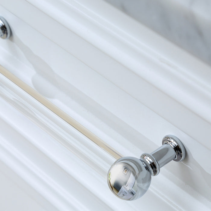 24 Inch Paragon Carrara White Marble Single Sink Vanity in Pure White with Chrome Classic Faucet