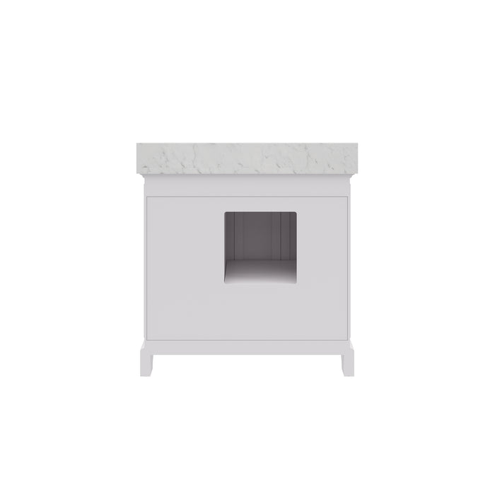 36 Inch Poise Carrara White Marble Vanity Freestanding with Undermount Sink