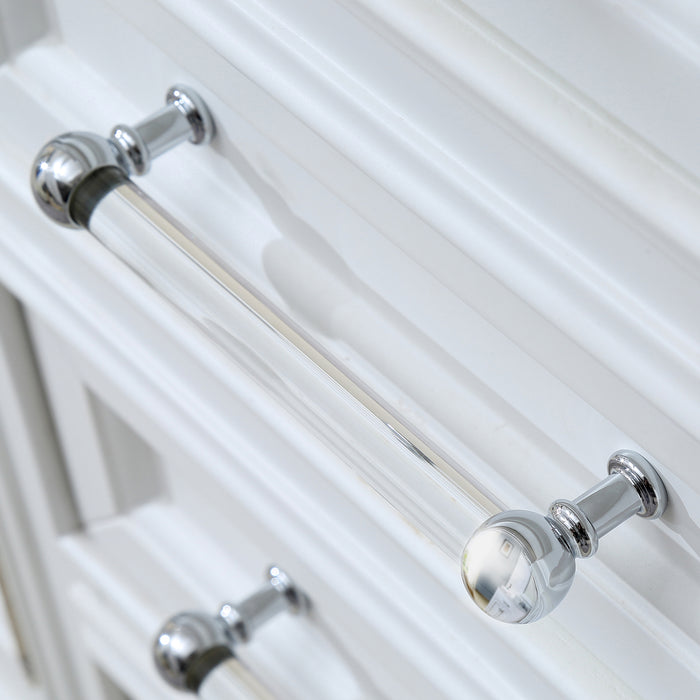 72 Inches Cielo Bathroom Vanity in pure white with double sinks including framed mirrors and faucets.