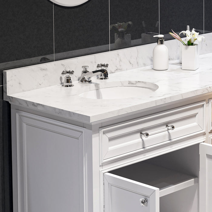 72 Inch Claret Pure White Double Sink Vanity With Undermount Sinks & Matching Mirrors