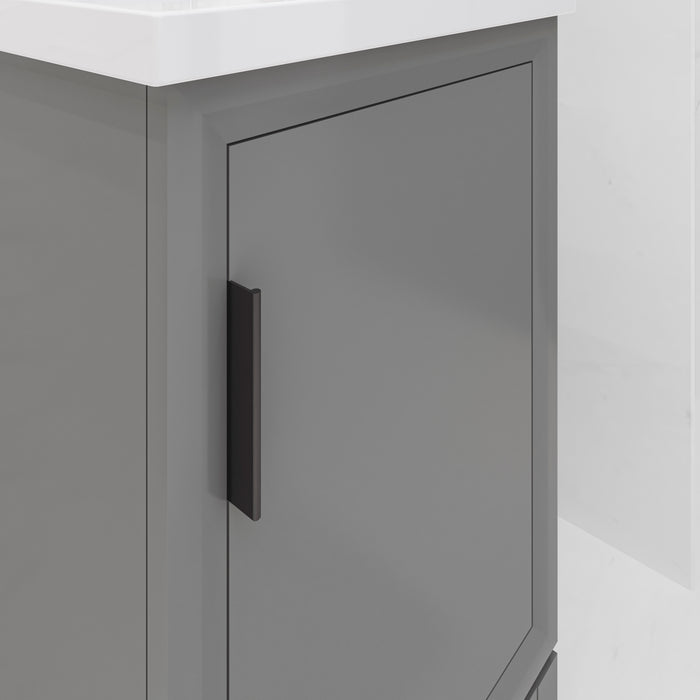 20 Inch Echoes Cashmere Grey Bathroom Vanity Ceramic Integrated Sink Modern Hardware