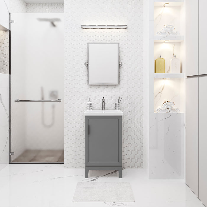 20 Inch Echoes Cashmere Grey Bathroom Vanity Ceramic Integrated Sink Modern Hardware
