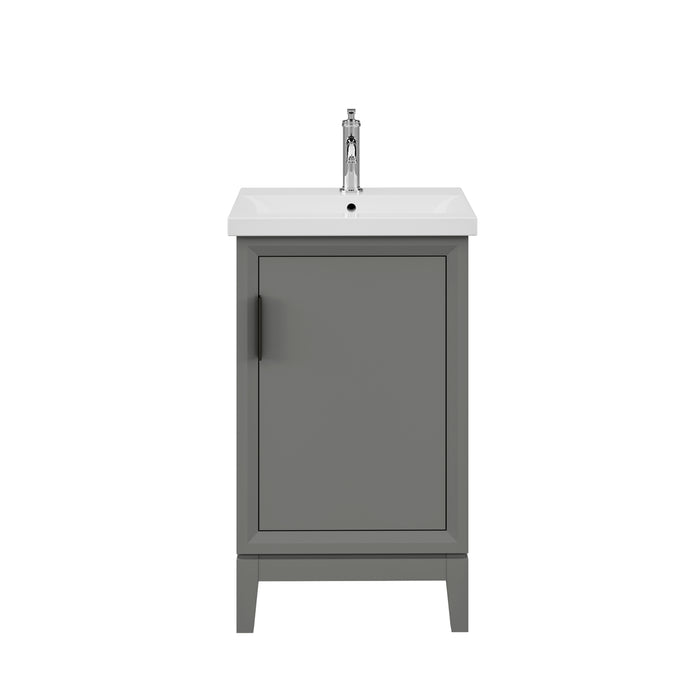 20 Inch Echoes Cashmere Grey Bathroom Vanity Ceramic Integrated Sink Modern Hardware