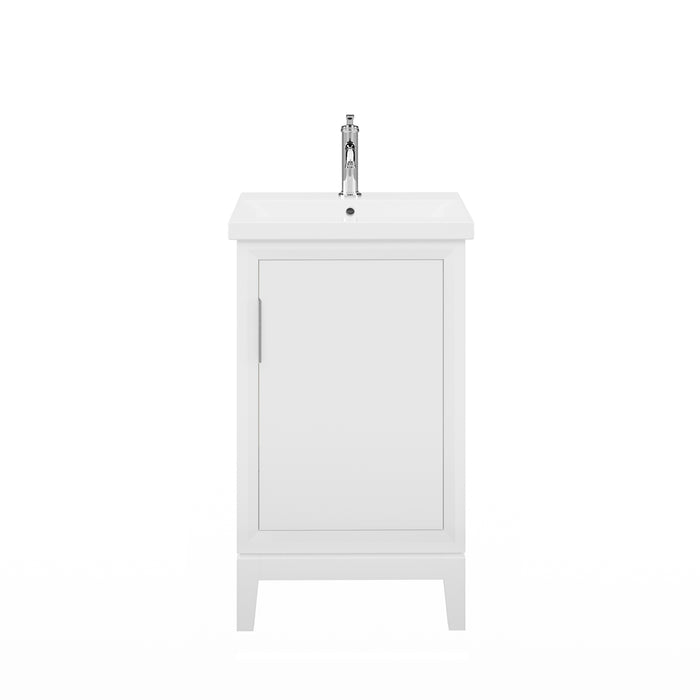 20 Inch Ceramic Emanate Bath Vanity with Integrated Sink in Pure White