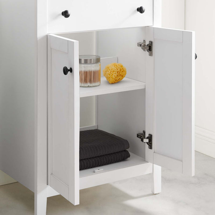 24 Inch Althorn Bathroom Vanity Cabinet Wood MDF White Finish Cabinet Only Sink Not Included