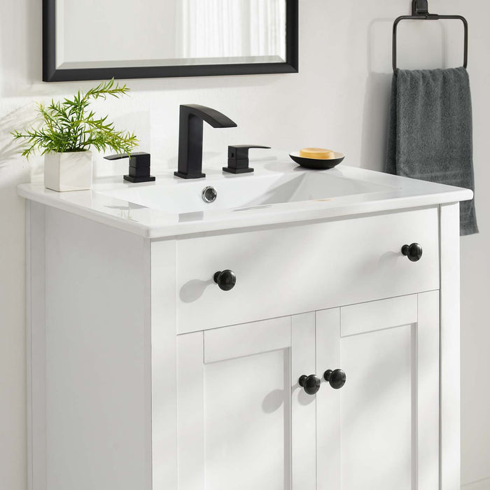 24 Inch Althorn Bathroom Vanity Cabinet Wood MDF White Finish Cabinet Only Sink Not Included