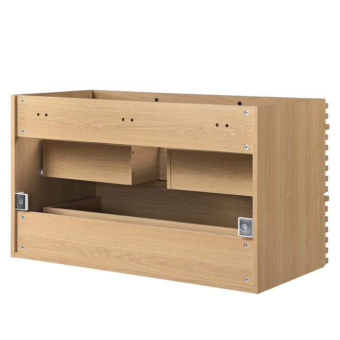 36-Inch Pyxis Wall-Hung Vanity Cabinet – Sleek Modern Wood Design, Basin Sold Separately