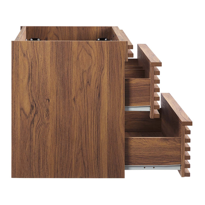 36-Inch Cygnus Wall-Hung Vanity Cabinet – Wood Look, Sink Not Included