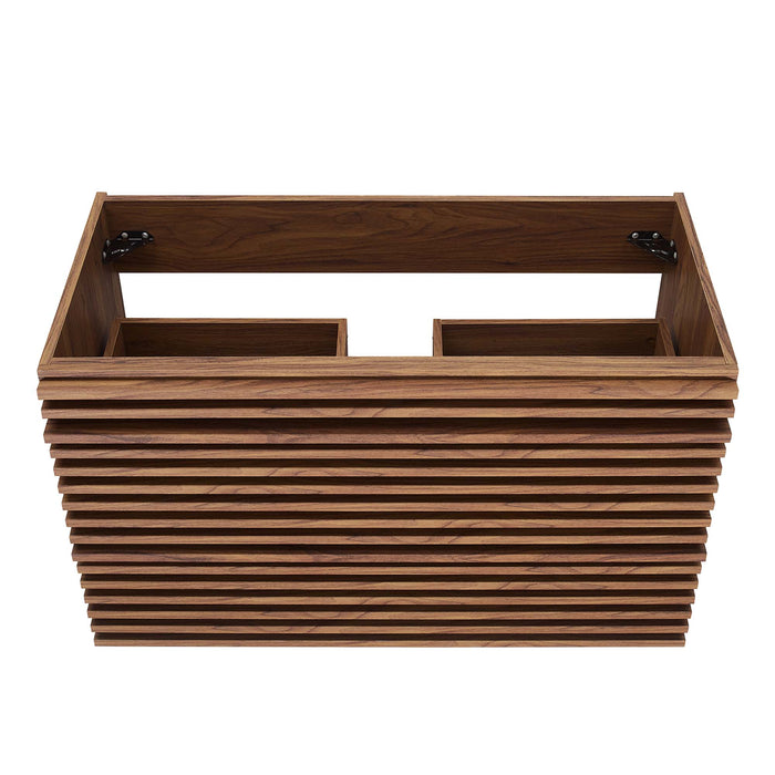 36-Inch Cygnus Wall-Hung Vanity Cabinet – Wood Look, Sink Not Included