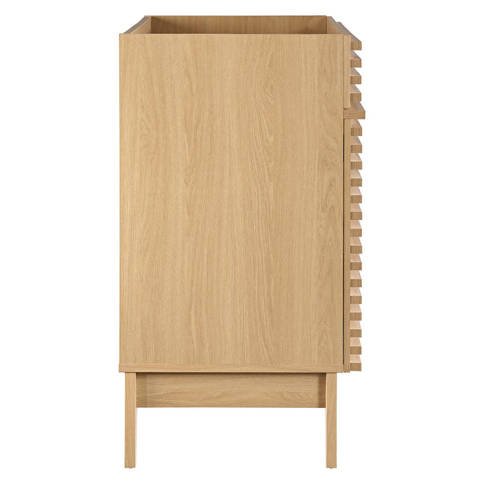 36-Inch Lucia Walnut Bathroom Vanity Cabinet – Slatted Front