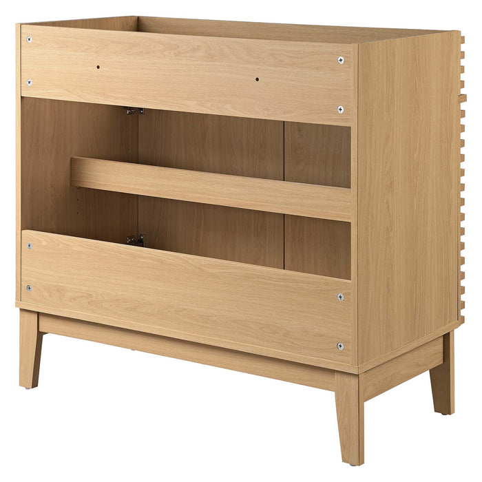 36-Inch Lucia Walnut Bathroom Vanity Cabinet – Slatted Front