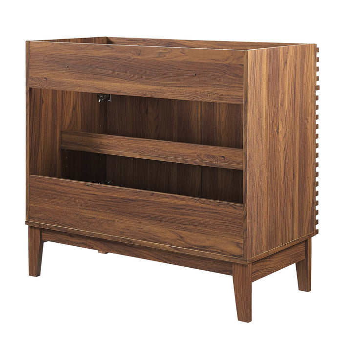 36 Inch Azzera Bathroom Vanity Cabinet – Freestanding with Wood Texture & Storage Shelf