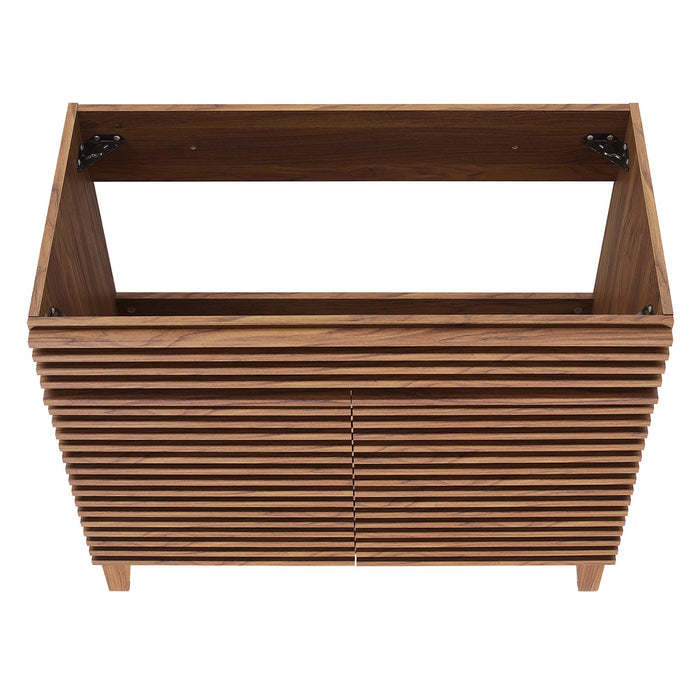 36 Inch Azzera Bathroom Vanity Cabinet – Freestanding with Wood Texture & Storage Shelf