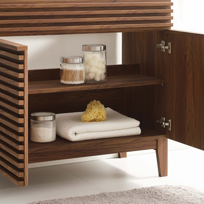 36 Inch Azzera Bathroom Vanity Cabinet – Freestanding with Wood Texture & Storage Shelf