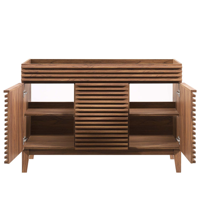 48-Inch Jerome Double Sink Bathroom Vanity Cabinet MDF Walnut with Soft-Close Drawers