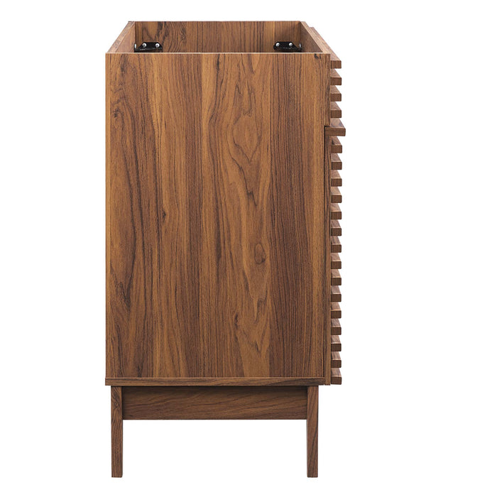 48-Inch Jerome Double Sink Bathroom Vanity Cabinet MDF Walnut with Soft-Close Drawers