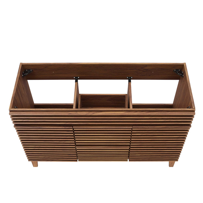 48-Inch Jerome Double Sink Bathroom Vanity Cabinet MDF Walnut with Soft-Close Drawers