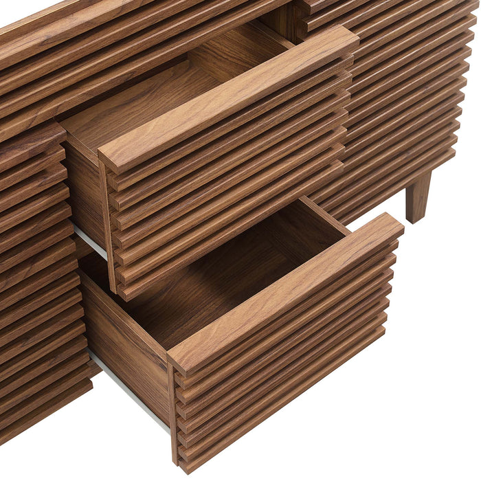 48-Inch Jerome Double Sink Bathroom Vanity Cabinet MDF Walnut with Soft-Close Drawers
