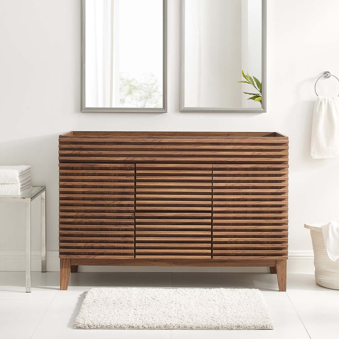 48-Inch Jerome Double Sink Bathroom Vanity Cabinet MDF Walnut with Soft-Close Drawers