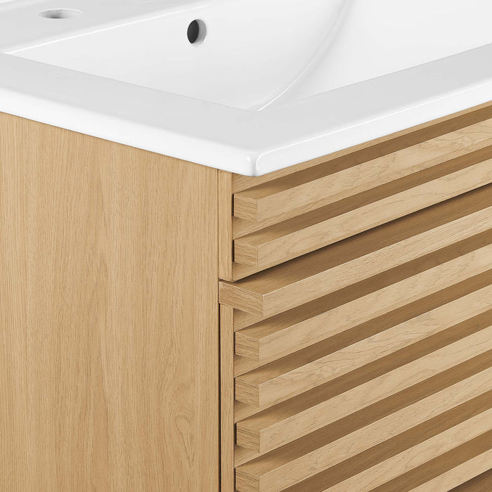 24-Inch Benson Wood Wall-Mount Bathroom Vanity – Modern Floating Cabinet