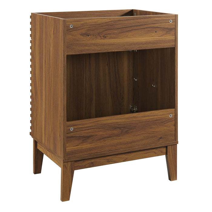 24 Inch Maxi Freestanding Vanity Cabinet – Slatted Wood Design, Basin Excluded