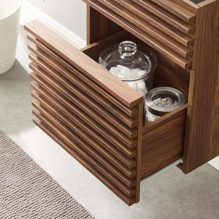 18-Inch Anita Wall-Mounted Wood Bathroom Vanity – Render Series, Space-Saving Cabinet