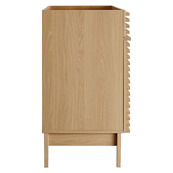 30-Inch Leaf Bathroom Vanity Cabinet – Engineered Wood, Slatted Doors