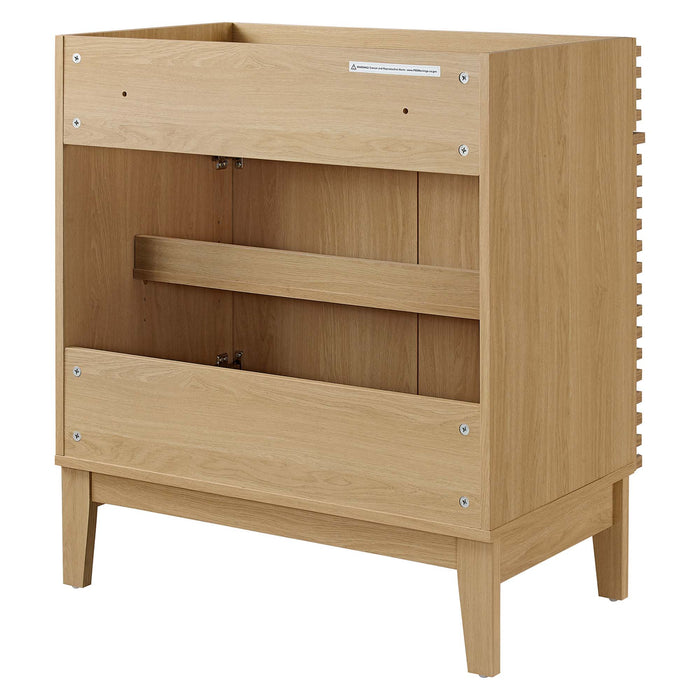 30-Inch Leaf Bathroom Vanity Cabinet – Engineered Wood, Slatted Doors
