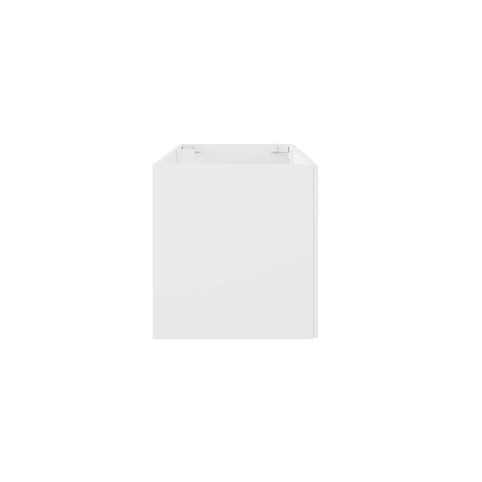 48-Inch Large White Wall-Mount Melamine Bathroom Vanity Cabinet Clean-Lined Style Single/Double Sink Ready No Sink Included